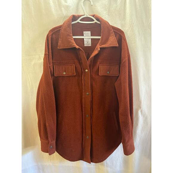 Fornia Rust Fleece Shacket – Size M (P2P 24”) - Picture 1 of 7